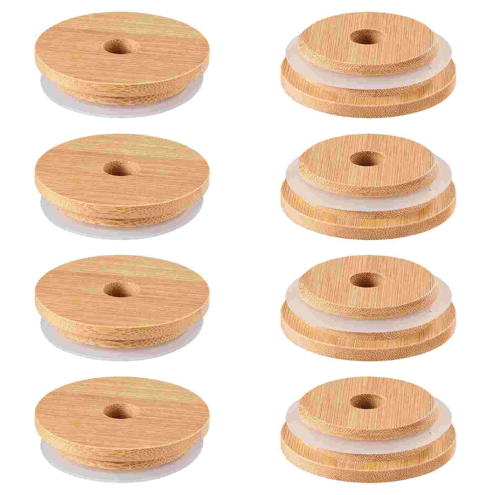 Accessories Mason Jar Bamboo Lid Wake up Jars Wooden Cup Lids Replacement Bottle