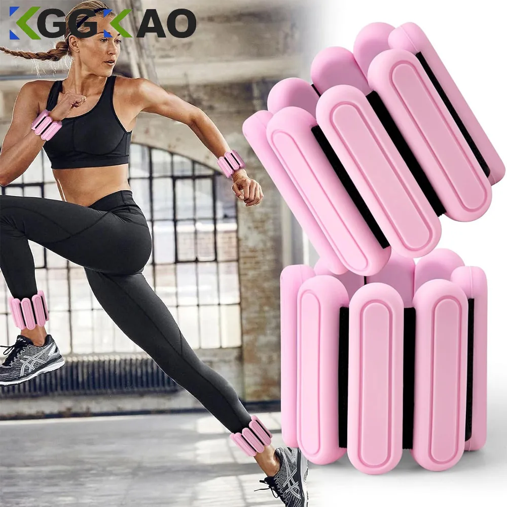 

1 пара регулируемых утяжелителей для лодыжек и запястий (все 1 фунт/0,45 кг) — носимые силиконовые ремни для танцев, обнаженных женщин, мужчин, любителей фитнеса