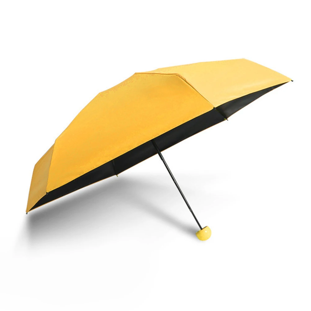

Mini Parasol Portable Rainproof Umbrella Purse for Travel Fold Backpack Pocket Yellow Sun Compact Lightweight Anti UV Durable 5