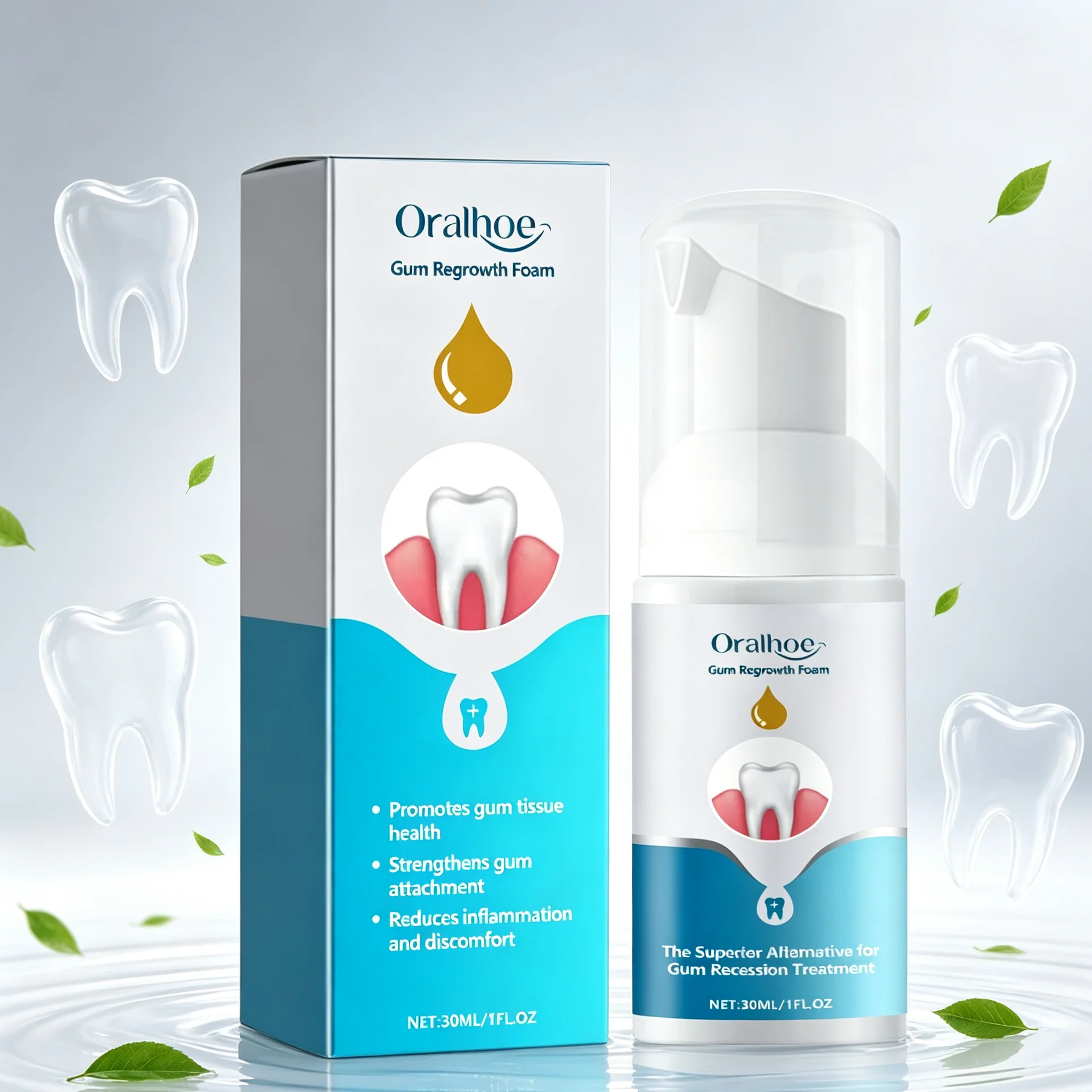 Teeth Whitening That Works - Gum Repair Foam Mousse Toothpaste Gentle