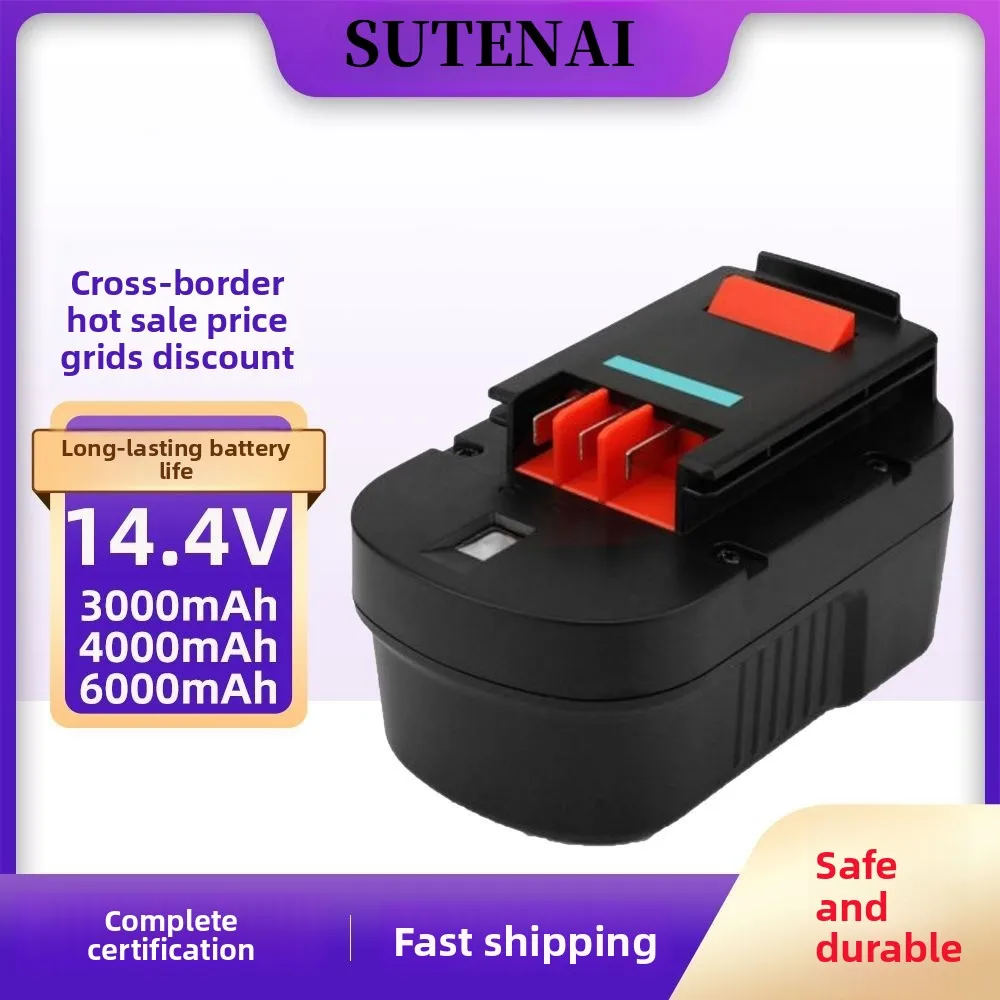 Сменный аккумулятор NI-MH 14,4 В 4,0 6,0 Ач для Black & Decker A1712 FS120B FSB12 HPB12 A12 A12-XJ A12EX FS120B FSB12 FS120BX