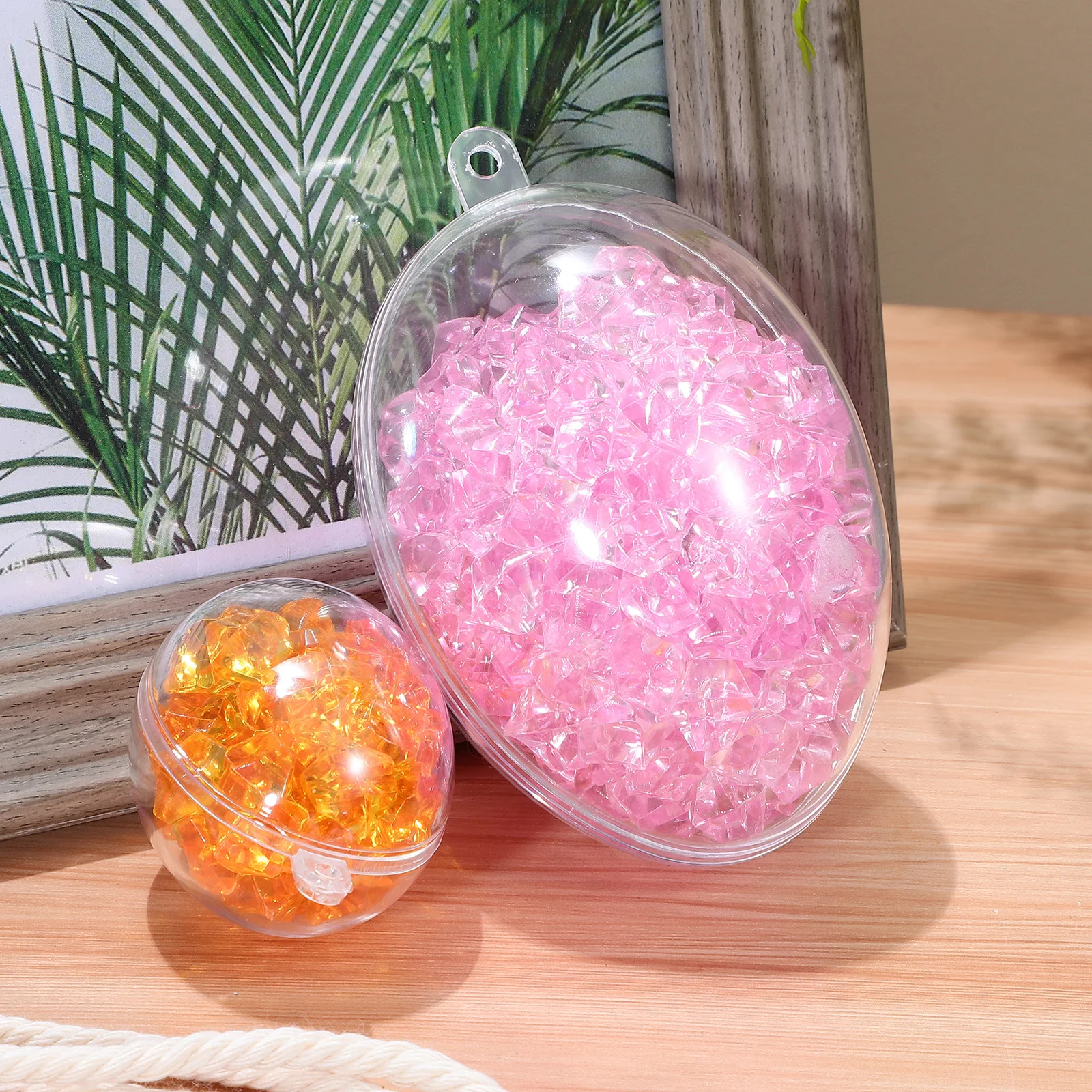 

10pcs Cartons Clear naments Large Small Acrylic Reusable Fillable Transparent Hanging Decorations Festive Easter Hollow