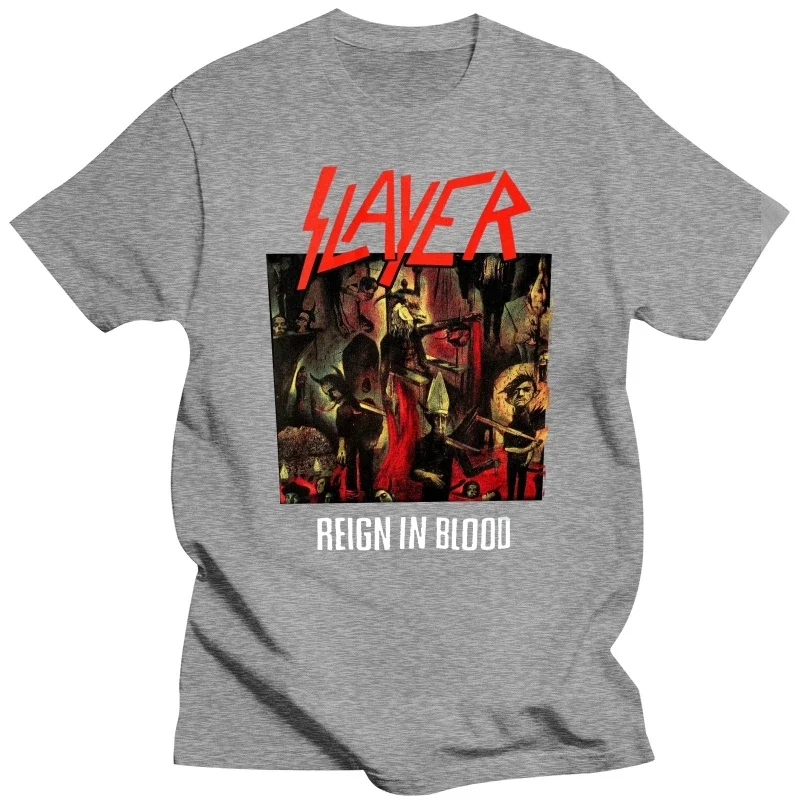 2024 HOT  New Fas Hion\'S Buy T Shirts Online Crew Neck Short Sleeve Office Slayer Reign In Blood Tee For Men 011852