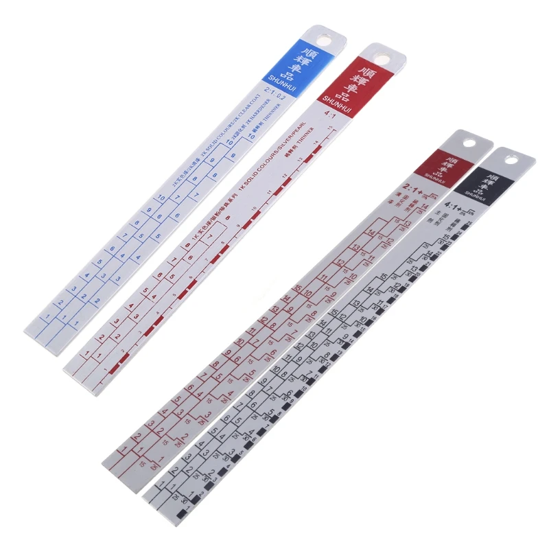 Mixing Tool Standard Car Paint Ruler Suitable For Cars Paint Ruler Ruler Paint Tool Black/Red Rulers Drop Shipping