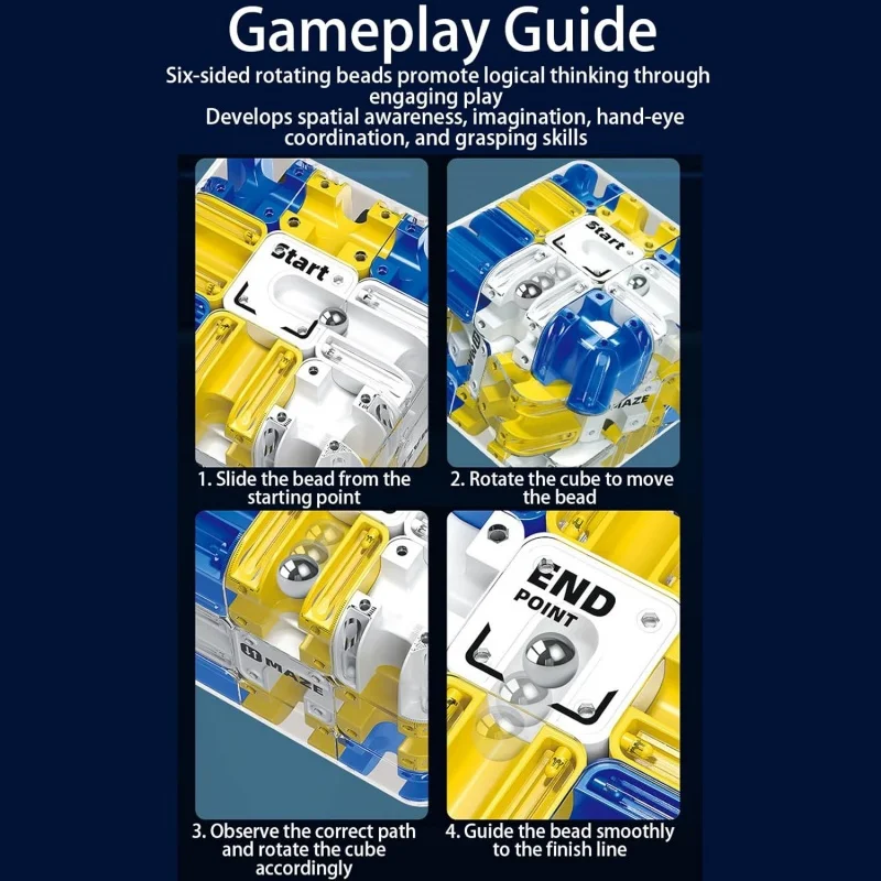 Kinderen 3D Doolhof Bal Interactief Spel Roller Kubus STEM Leren Speelgoed voor Tieners Stress Relief Plezier Cognitieve Vaardigheid Kerstcadeau