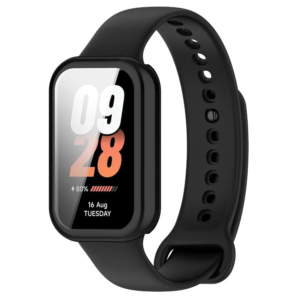 Full Cover TPU Case Smart Watchband Screen Protector Soft Accessories for Xiaomi Band 8 Active/Redmi Smart Band 2