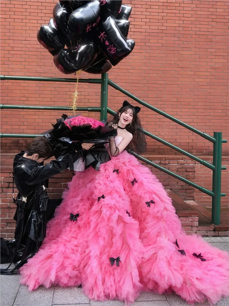 Pink Bra Trailing Birthday Theme Dress