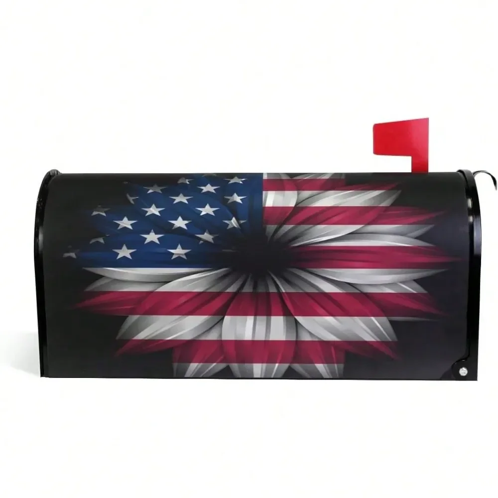 

American Magnetic Mailbox Cover Patriotic Floral MailWraps Garden Yard Home Decor Outside Standard Size18x 20.82025