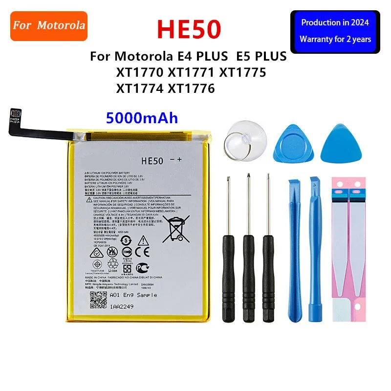 Battery HE50 KS40 NH40 LC40 For Motorola Moto E4 E5 PLUS  XT1774 XT1776 E6 Play E22 E22i E7  E 2020 XT2052 Phone Batteries+Tools