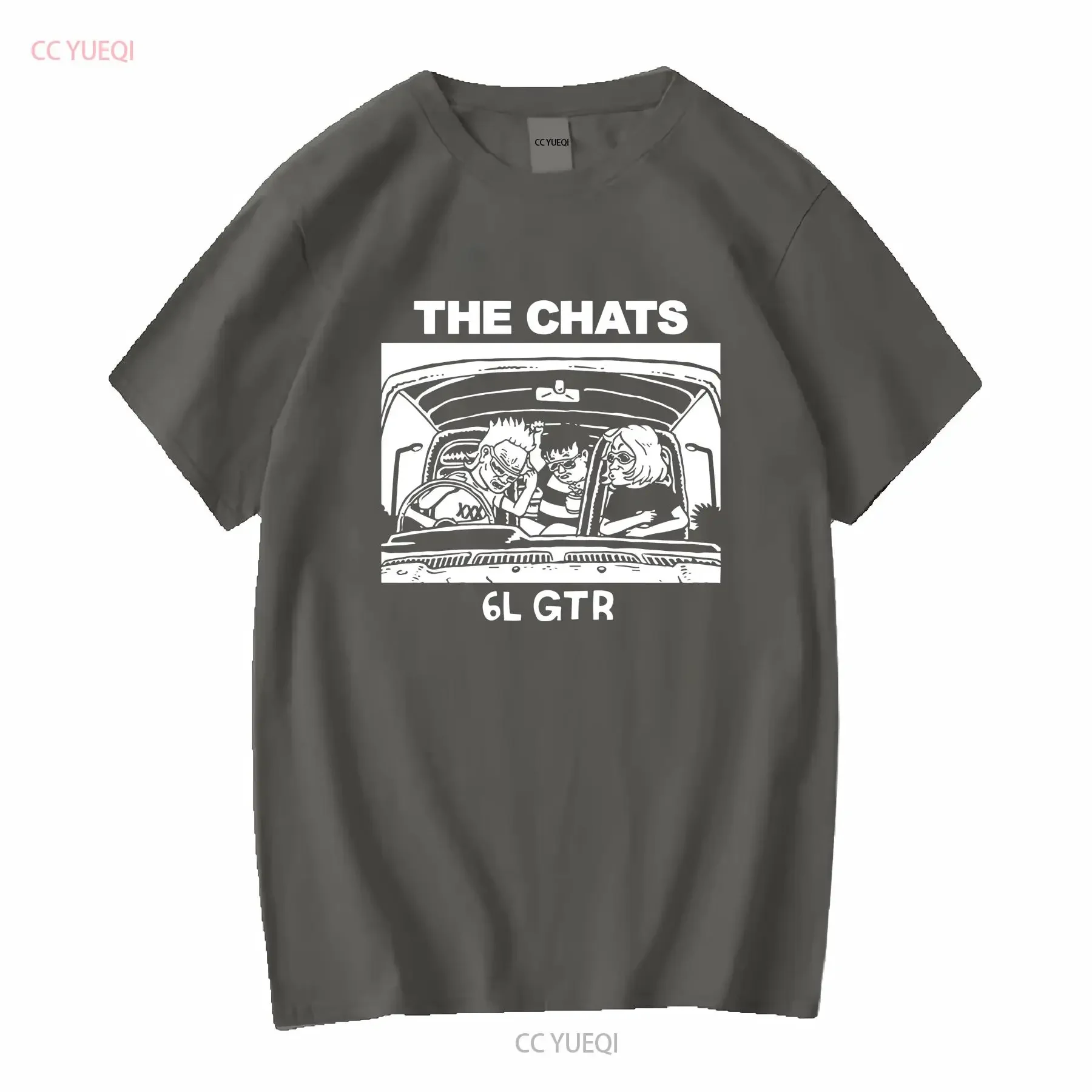 تي شيرت عتيق بفرقة The Chats أسود بأكمام قصيرة جميع المقاسات من S إلى 345Xl Q800 جرافيك أنيق مغسول عتيق للجنسين