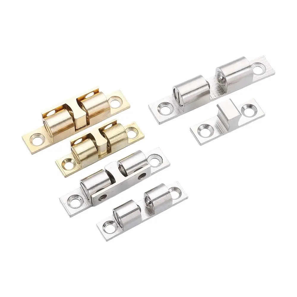 1Pcs Double Spring Steel Ball Bead Lock Brass Copper 40/50/60/70mm Door Bumper Damper Buffer Closet Tension Latch