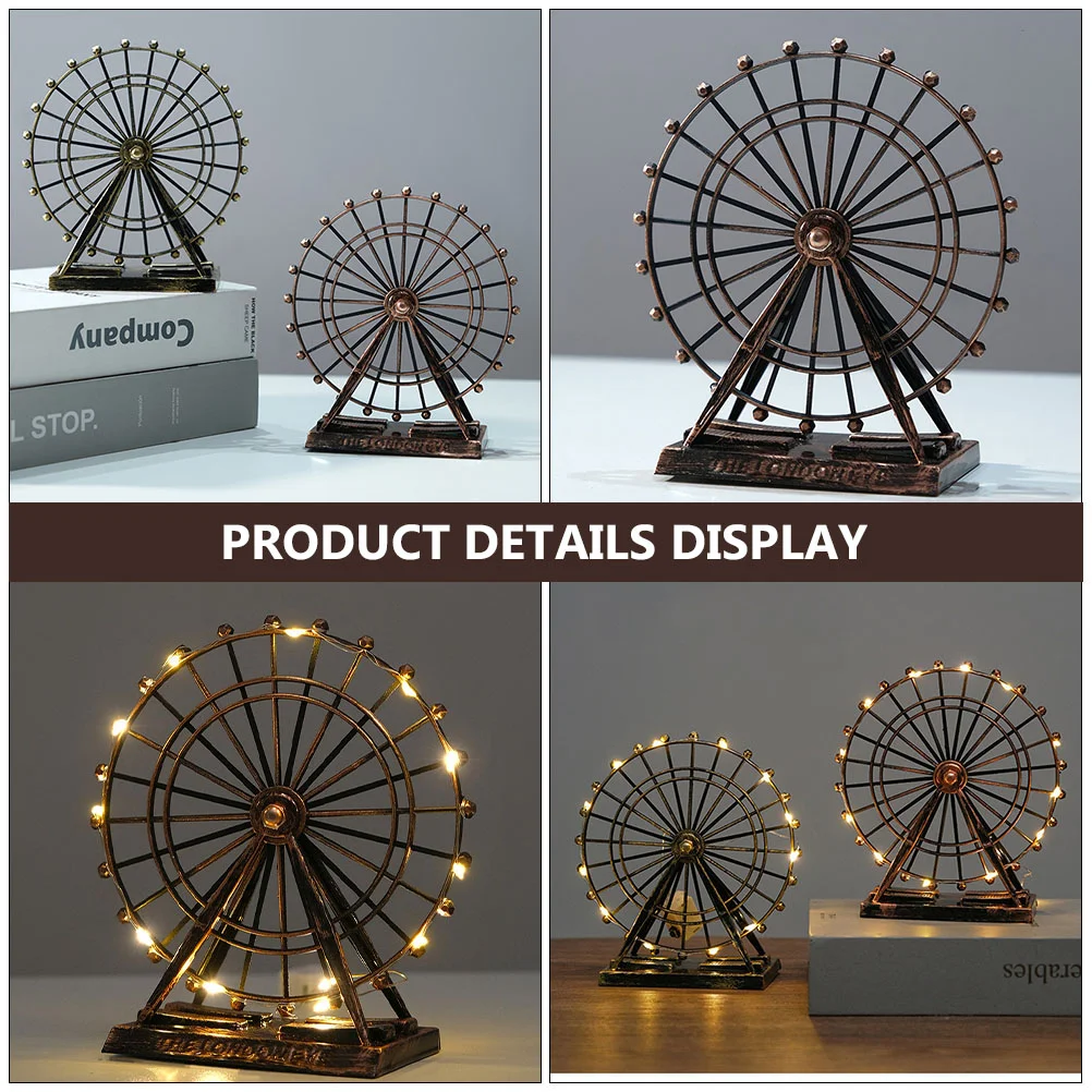 Vintage Decor Ferris Wheel Model Household Sky Craft Cabinet Decoration Stand Items Toy