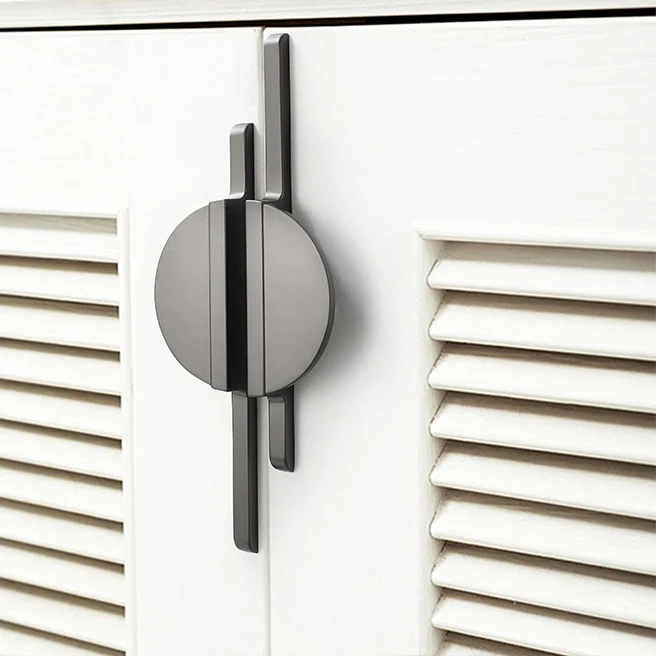 New! Modern Simple Golden Gray Round Counter Cabinet Door Drawer Pulls kitchen Cupboard Door Handle Furniture Handles Hardware