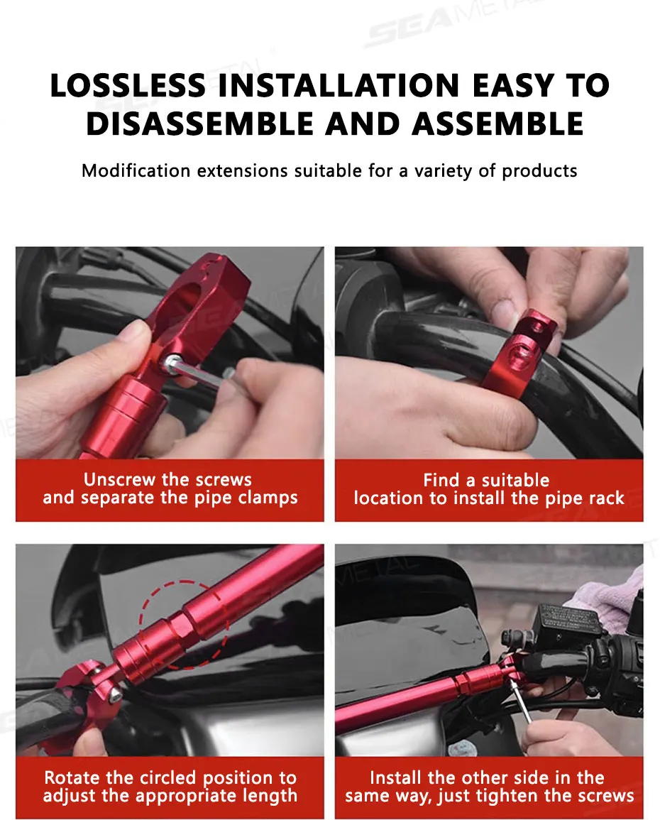 BLALION Motorrad-Lenkergriff, verstellbare Querstange, Balance-Halterung, Regler, Lenkrad, verstärkt, 22 mm, Ersatz – Detail 8