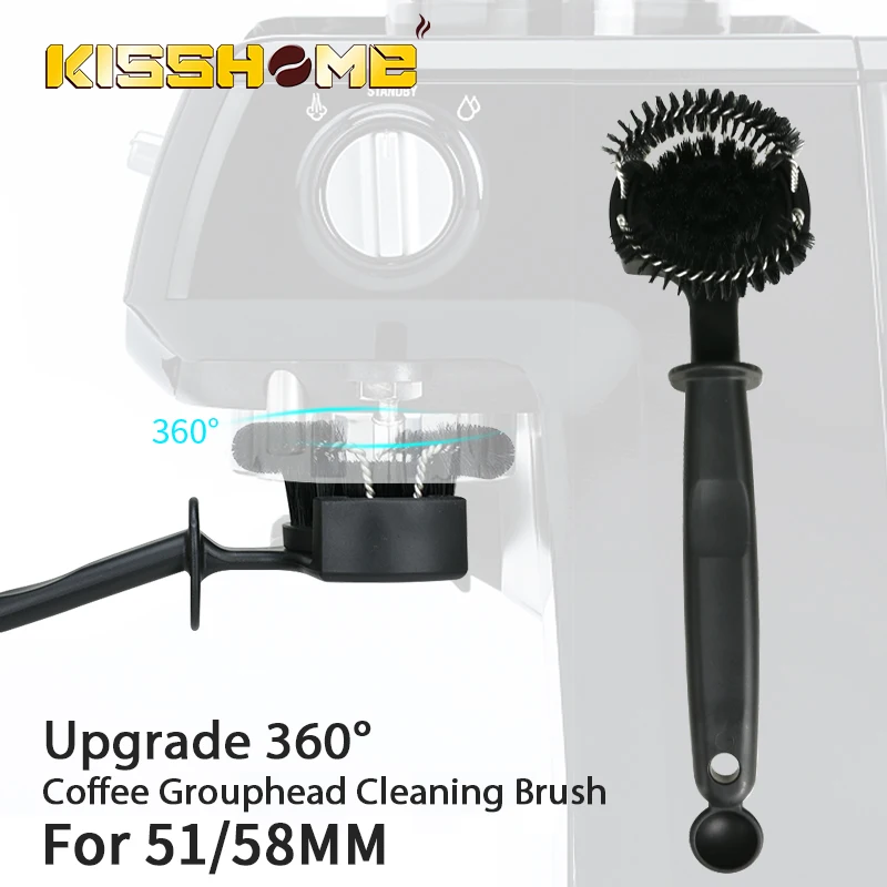 Espresso Coffee Machine Brush Cleaner 51mm 58mm Espresso Group Brewing Head Cleaning Round Brushes Grinder Coffee Maker Tools