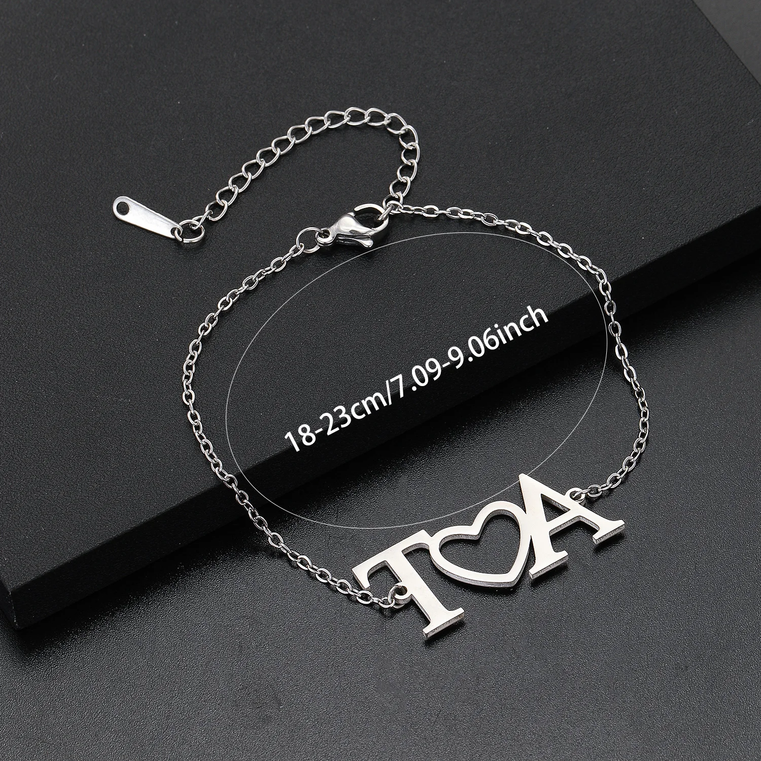 Stainless Steel Custom Two Name Initial Charm Bracelet For Women Love Bracelet Men Trendy Jewelry Christmas Gift