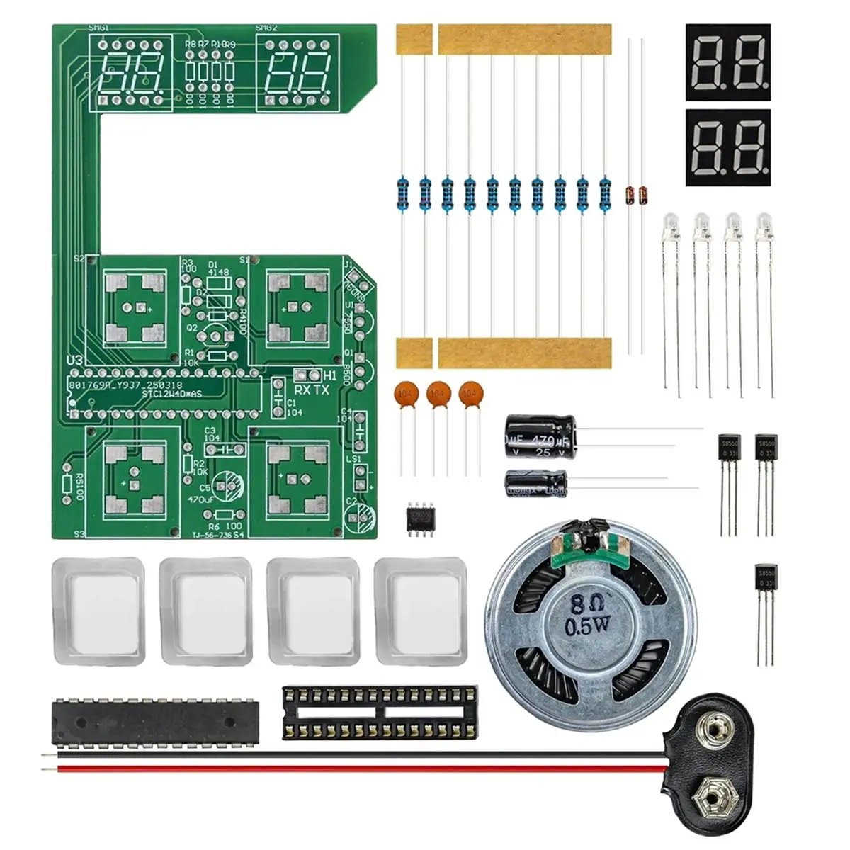 DT75BG DIY Memory Training Game Console Electronic Soldering Kit Teaching Practical Training Exercises Circuit Board Loose Part