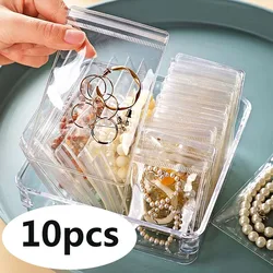 10Pcs Self Sealing Storage Gift Bag For Jewelry Organizer Anti Oxidation Display Jewelry Transparent Ring Necklace Storage Bags