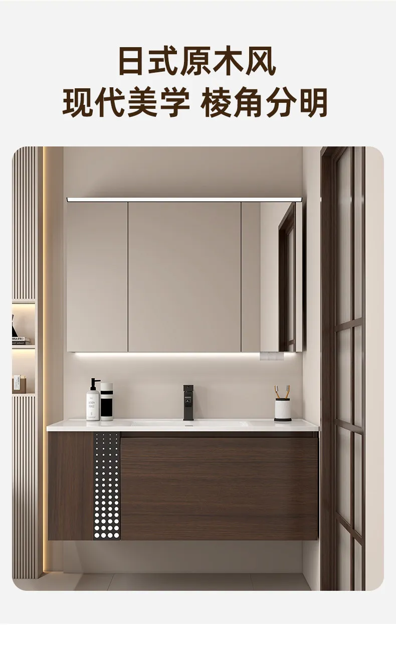 

Тумба для ванной из массива дерева, умывальник, керамическая встраиваемая раковина, тумба-умывальник для ванной и туалета.