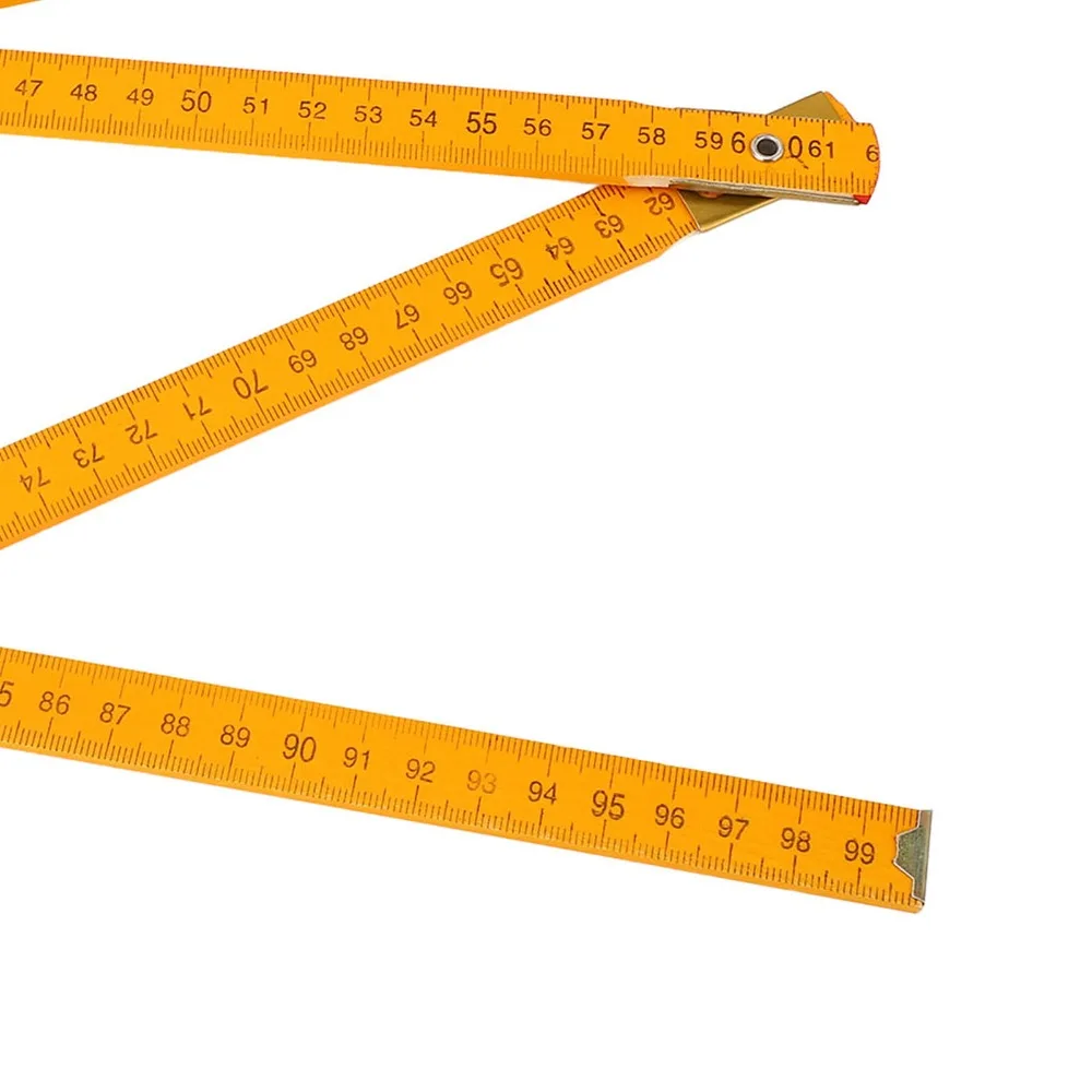 2pcs 1M Length Folding Ruler Portable Design Five Fold Design Folding Yard Stick Folding Measuring Stick For Carpenter