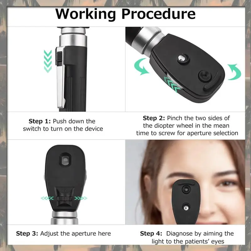 A70U New Direct Ophthalmoscope 5 Different Apertures Professional Portable Handheld Ophthalmoscope Eyes Ophthalmic Diagnostic
