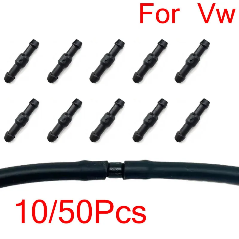 

10/50Pcs 4MM Connectors For VW Transporter Golf Polo Tiguan Passat T-Roc T-Cross Windscreen Washer Pipe Repair Fix Connector