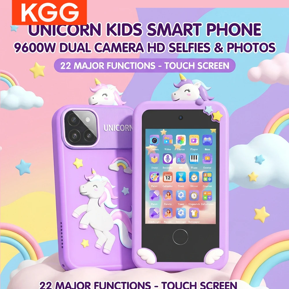 

Kids Smart Phone 2.8'' Big Screen Camera Baby Mobile MP3 Player Games Educational Toys for Girls Boys Mini Toy Phone 32GB