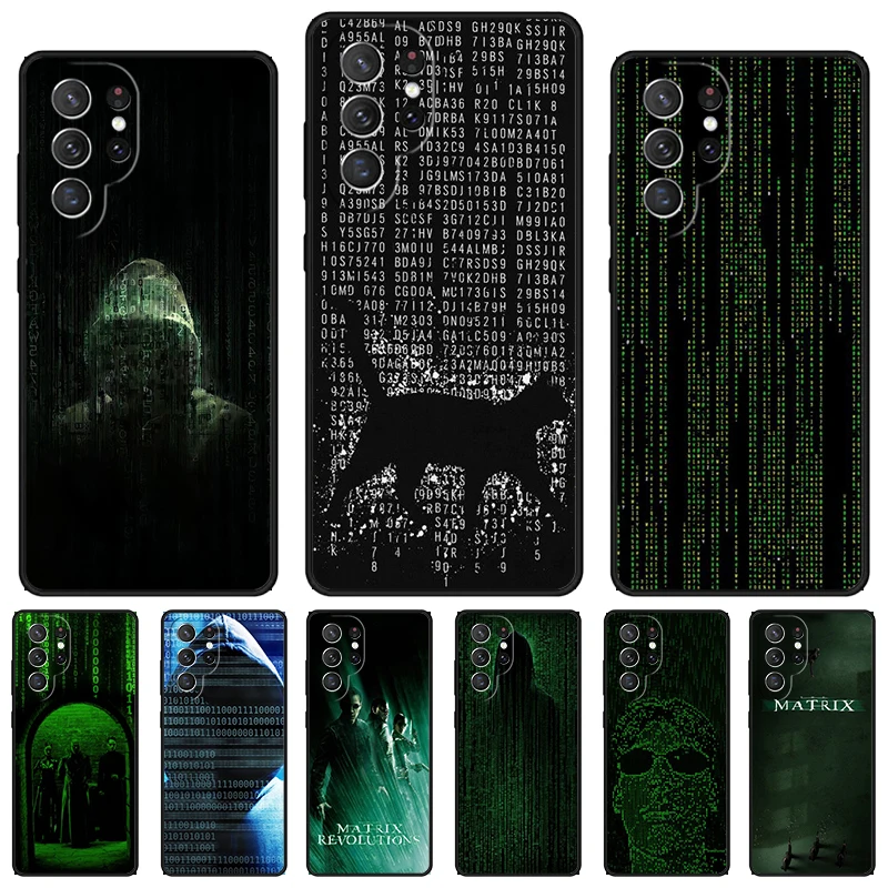 Hacker Binary Matrix Rain phone case For Samsung Galaxy S24 S23 S22 Ultra Note 10 20 Plus S8 S9 S10 S20 S21 FE Cover