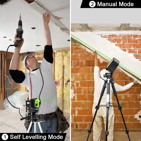 Premium Products 2026 Huepar Self-leveling 8211G, Outdoor Pulse Mode,Multi 2 Line 2 Dots Professional Green Cross Line