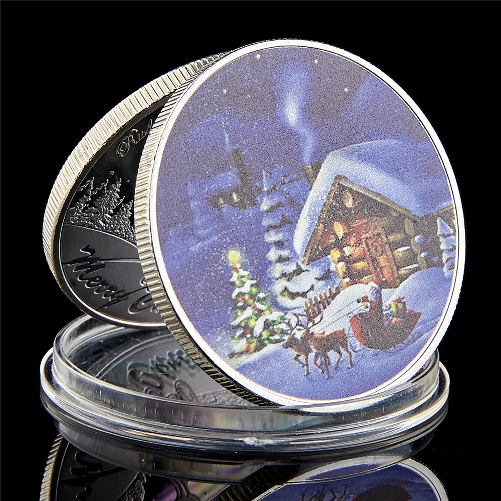 Santa Claus Merry Christmas Club Coin Santa Christmas Medallion Coin Art Ornament Collectible Gifts
