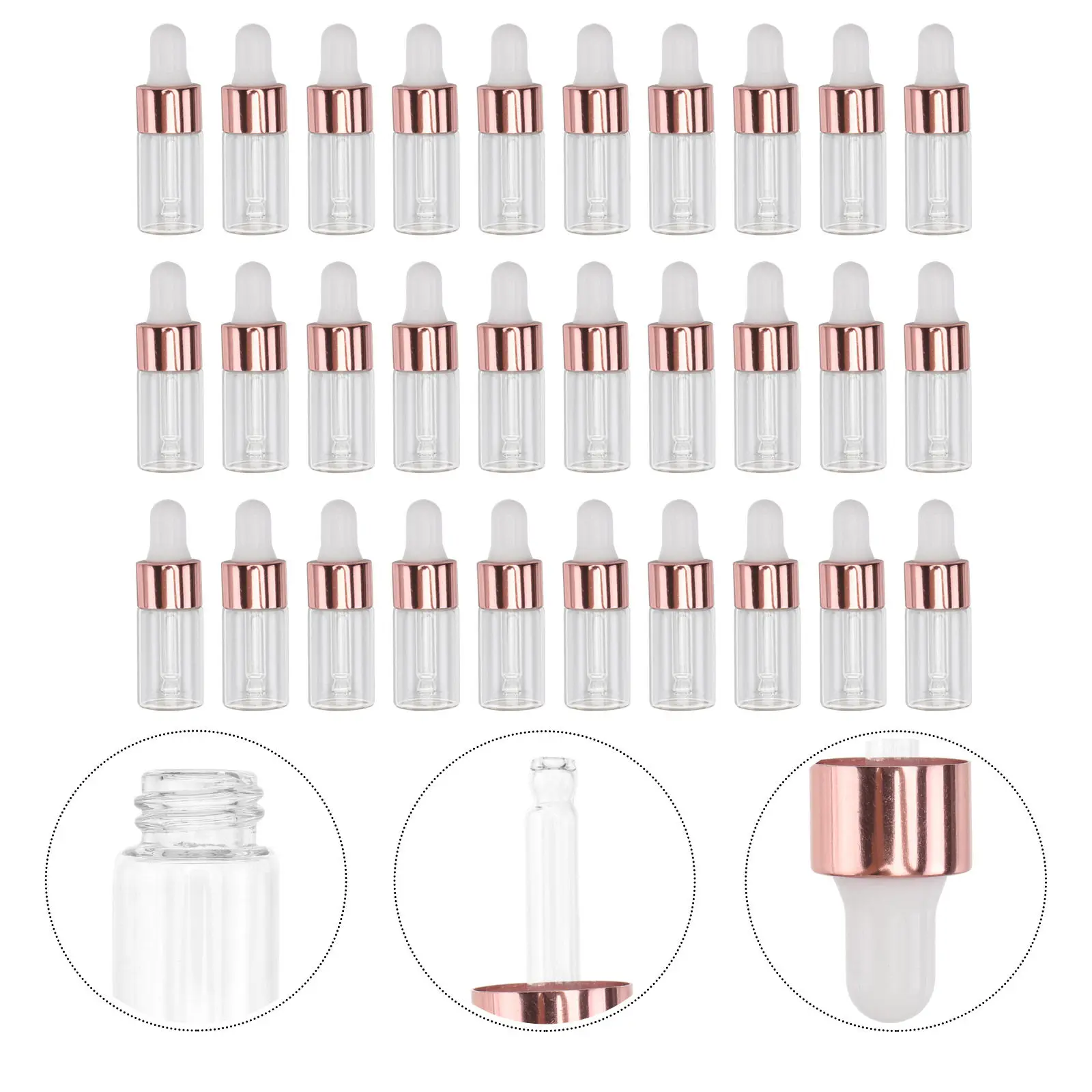 

Набор из 30 многоразовых стеклянных флаконов-капельниц объемом 3 мл для эфирных масел, ароматерапии, изготовления мыла своими руками, дорожный набор роликовых флаконов, прозрачные