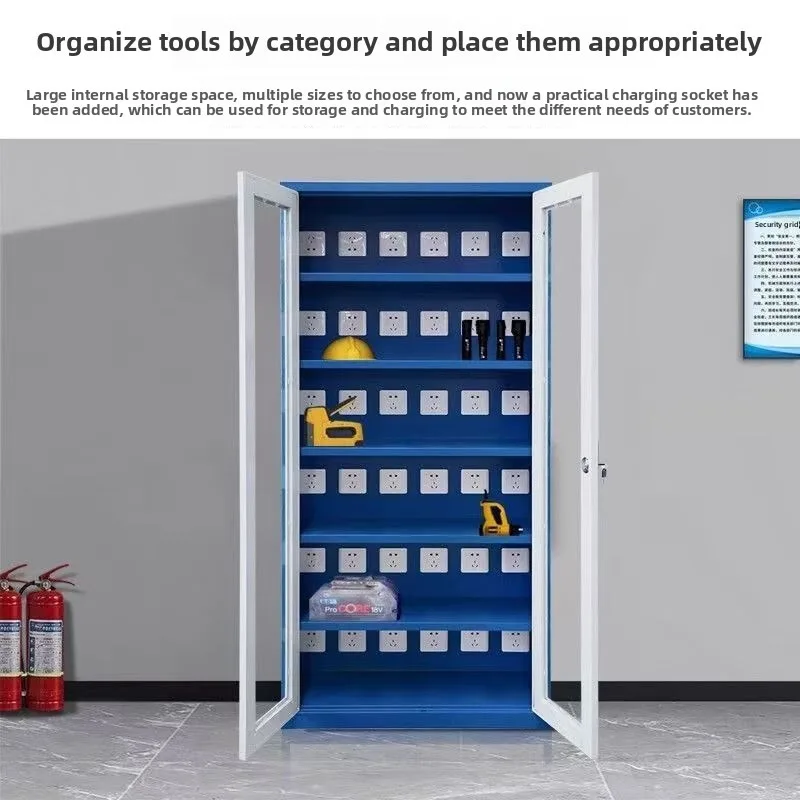 Construction site power tool charging cabinet, factory walkie-talkie scanning gun centralized charging cabinet