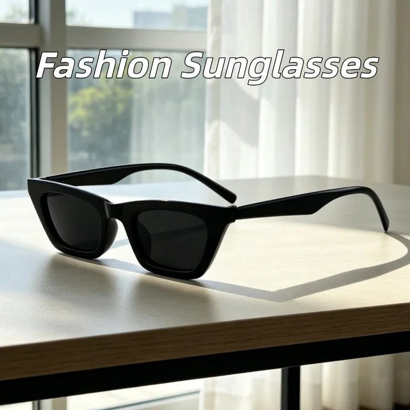 New Street Style Cat Eye Small Frame Sunglasses Unique Personality Anti UV Stylish Lightweight Comfortable Sunscreen Eyeglasses