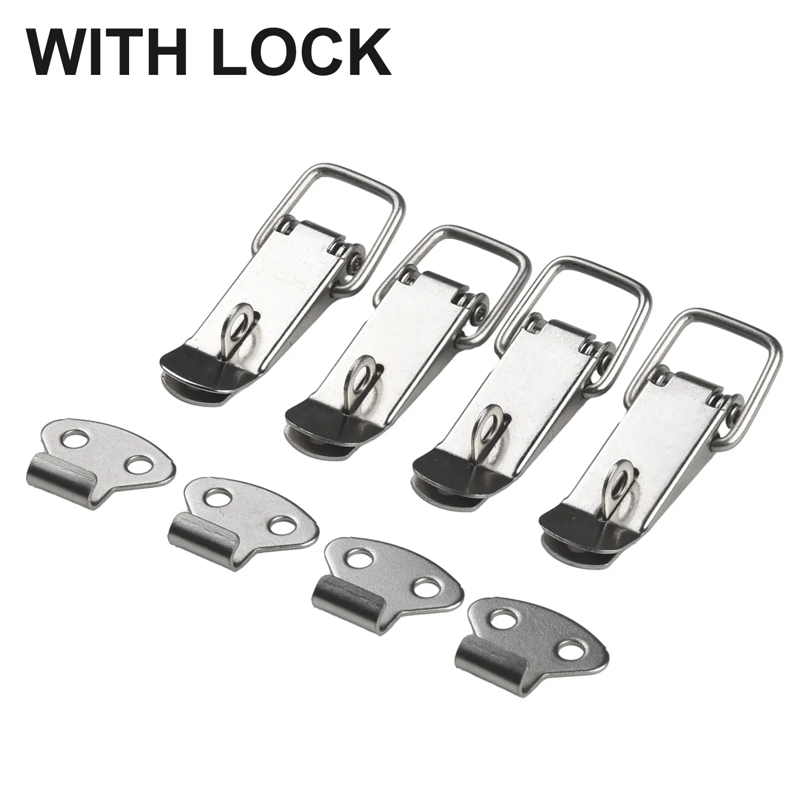Metal Lock Latches Cabinets Home Improvement Closets Door Hardware High Quality Silver 4PCS Cold Rolled Steel Protable