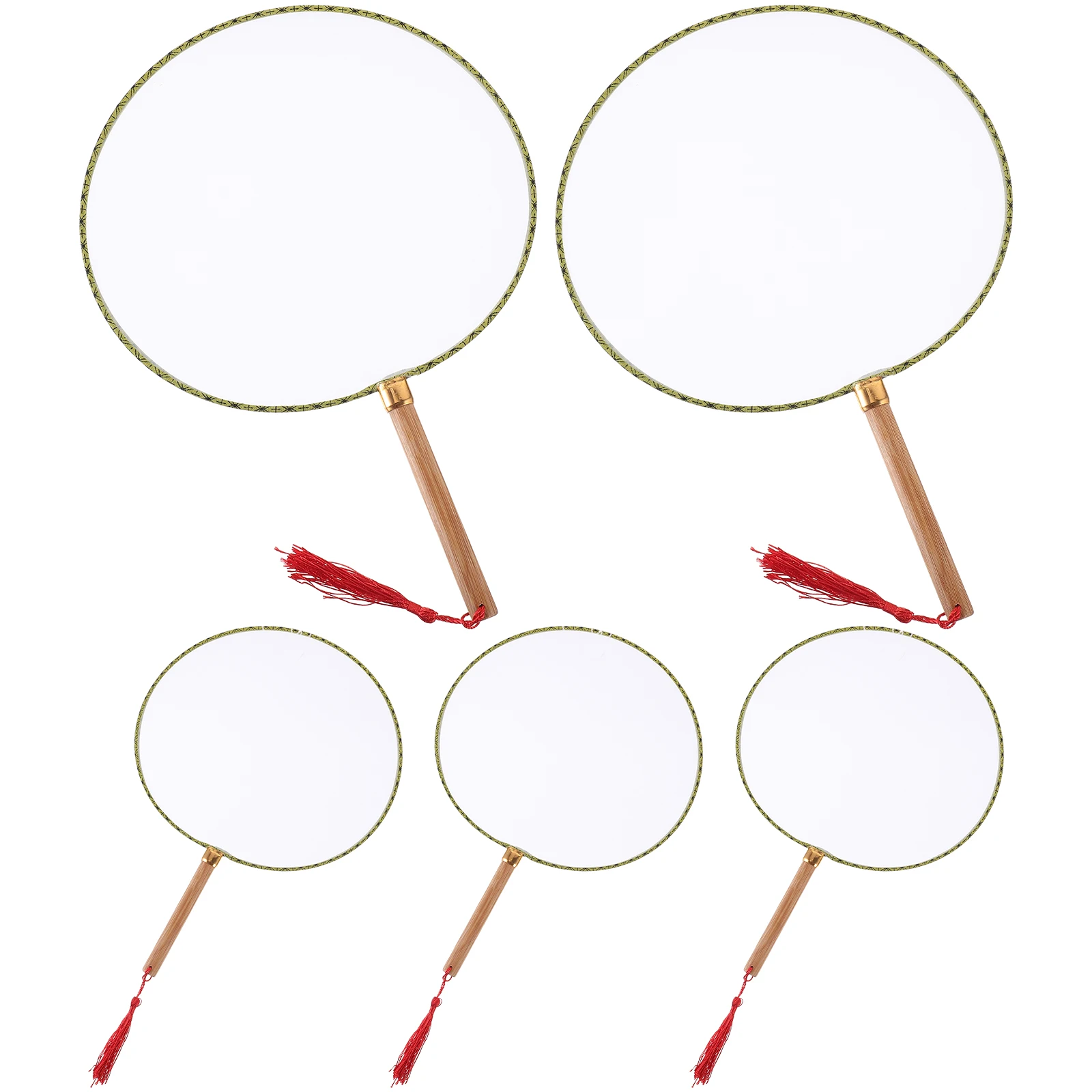 

5pcs Bamboo Handle Diy Blank Graffiti Thick Hand Fan For Home Decoration Painting Craft Supplies Unfinished Fan