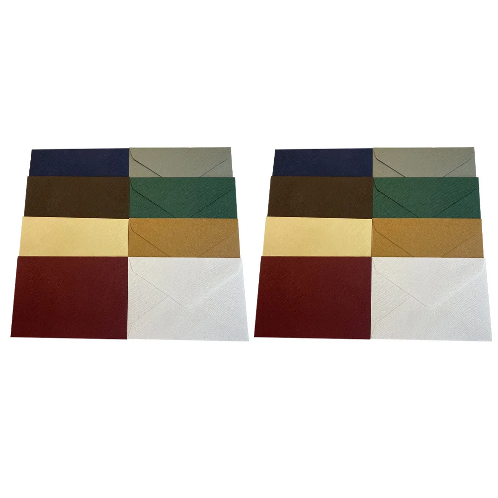 16Pcs Vintage Invitation Envelopes Multi-Color Multi-Function Wedding Supply Delicate Cards Envelopes for 5x7 Invitation