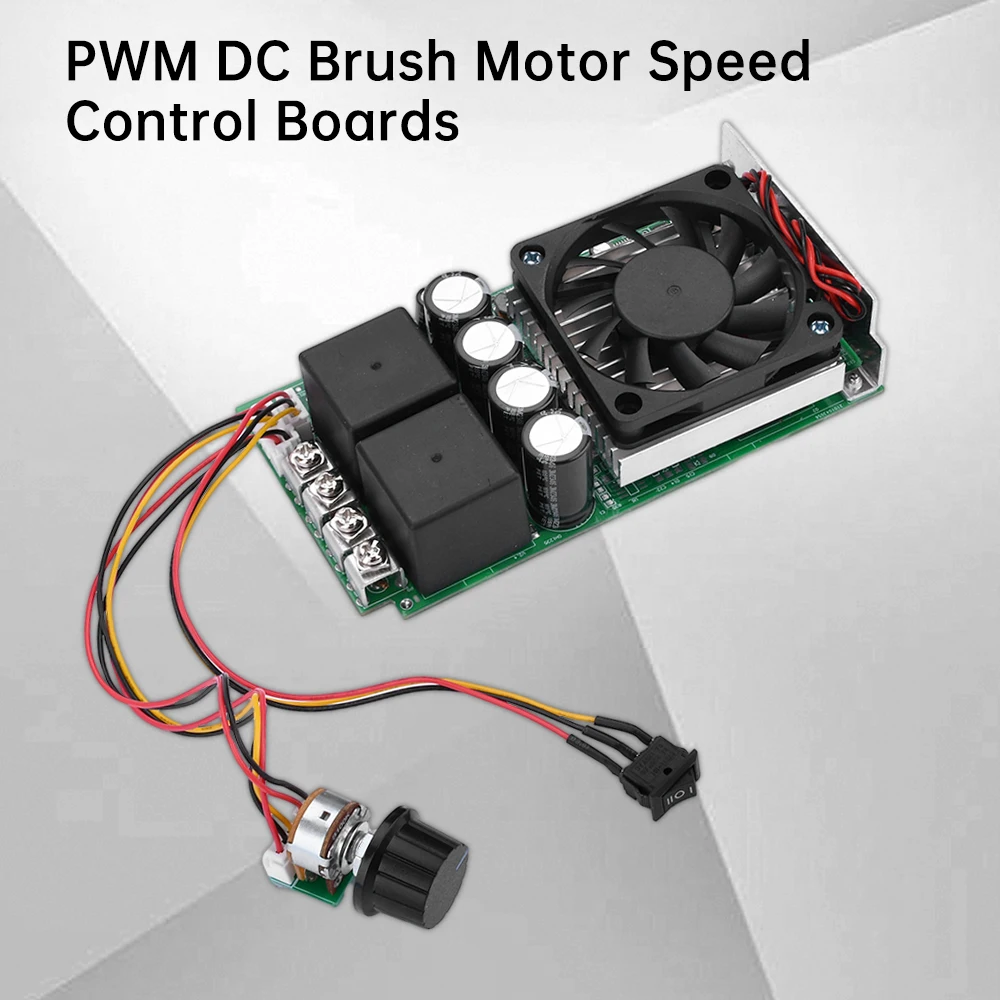 PWM DC Brush Motor Speed Controller Wide Voltage DC 10-50V 100A 3000W Programmable PLC Controlled with Fan for Industrial DIY