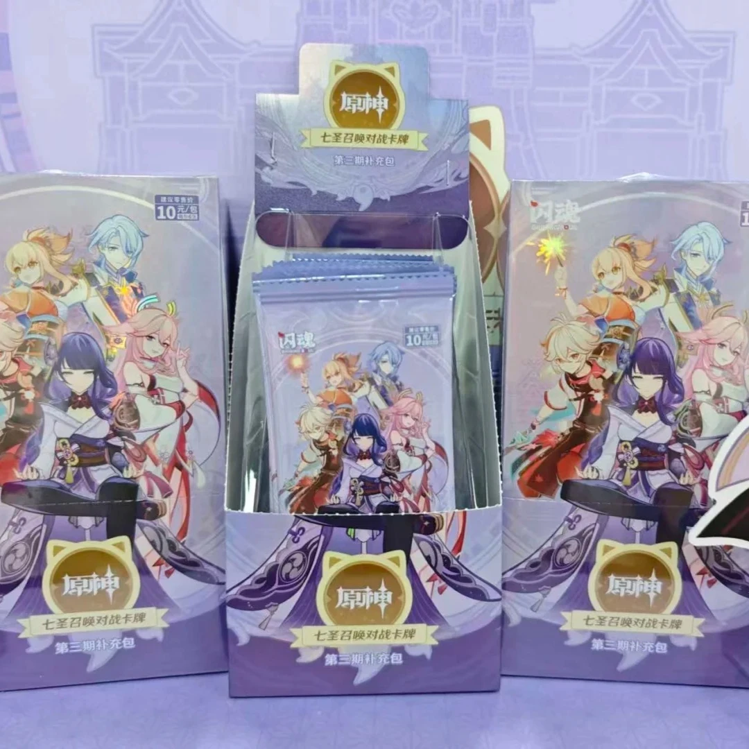 Shining Soul Genshin Impact Cards Genius Invokation TCG Battle Cards Hu Tao Raiden Anime Character Game Collection Cards Toys