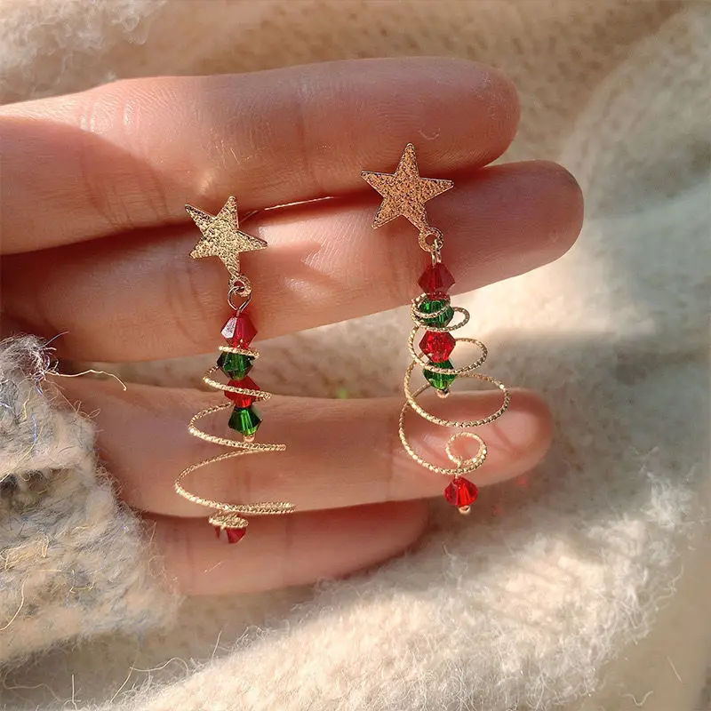 New Trendy Statement Christmas Tree Earrings For Women Santa Claus Snowman Drop Earrings Jewelry Girls Christmas Gifts Wholesale