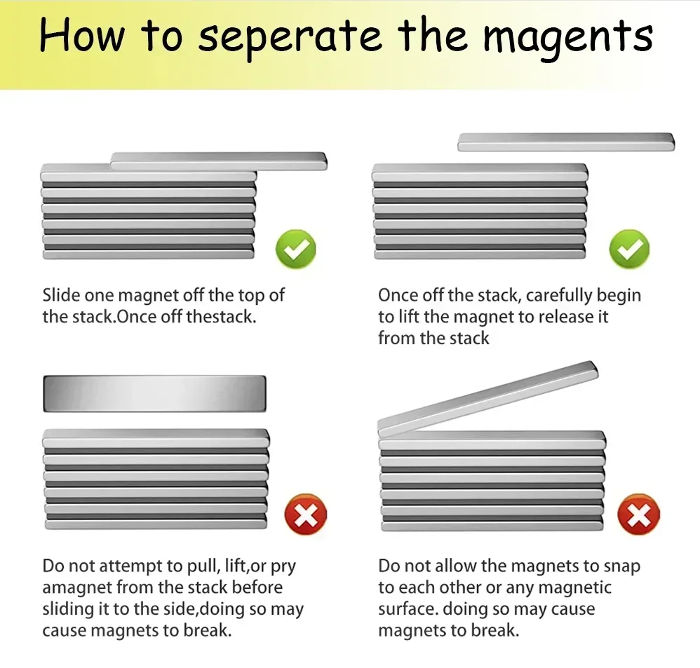 Magnet Kulkas N52 10x2 10x3 8x3 10x5 dengan Perekat Dua Sisi Sistem Panas Papan Tulis DIY Kustomisasi DIY Kulkas Sains