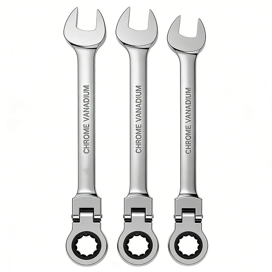 

7-17mm Movable Head Ratchet Wrench Double Head Dual-use Plum Blossom Open Mirror Wrench Hardware Tools Hand Tool
