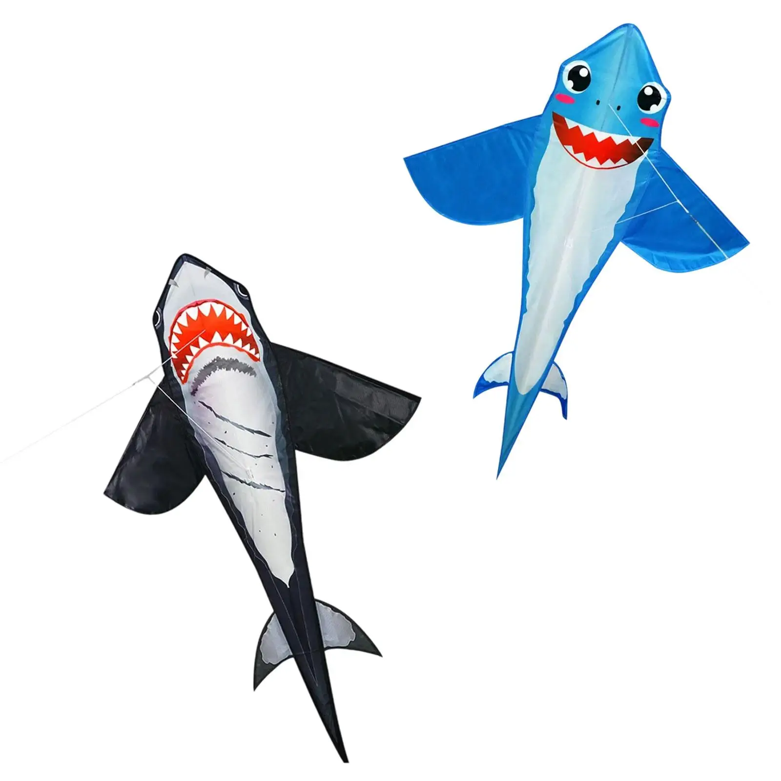 Huge Easy Flyer Shark Kite for Kids Adults Cartoon Design Outdoor Flying Kite for Beach Family