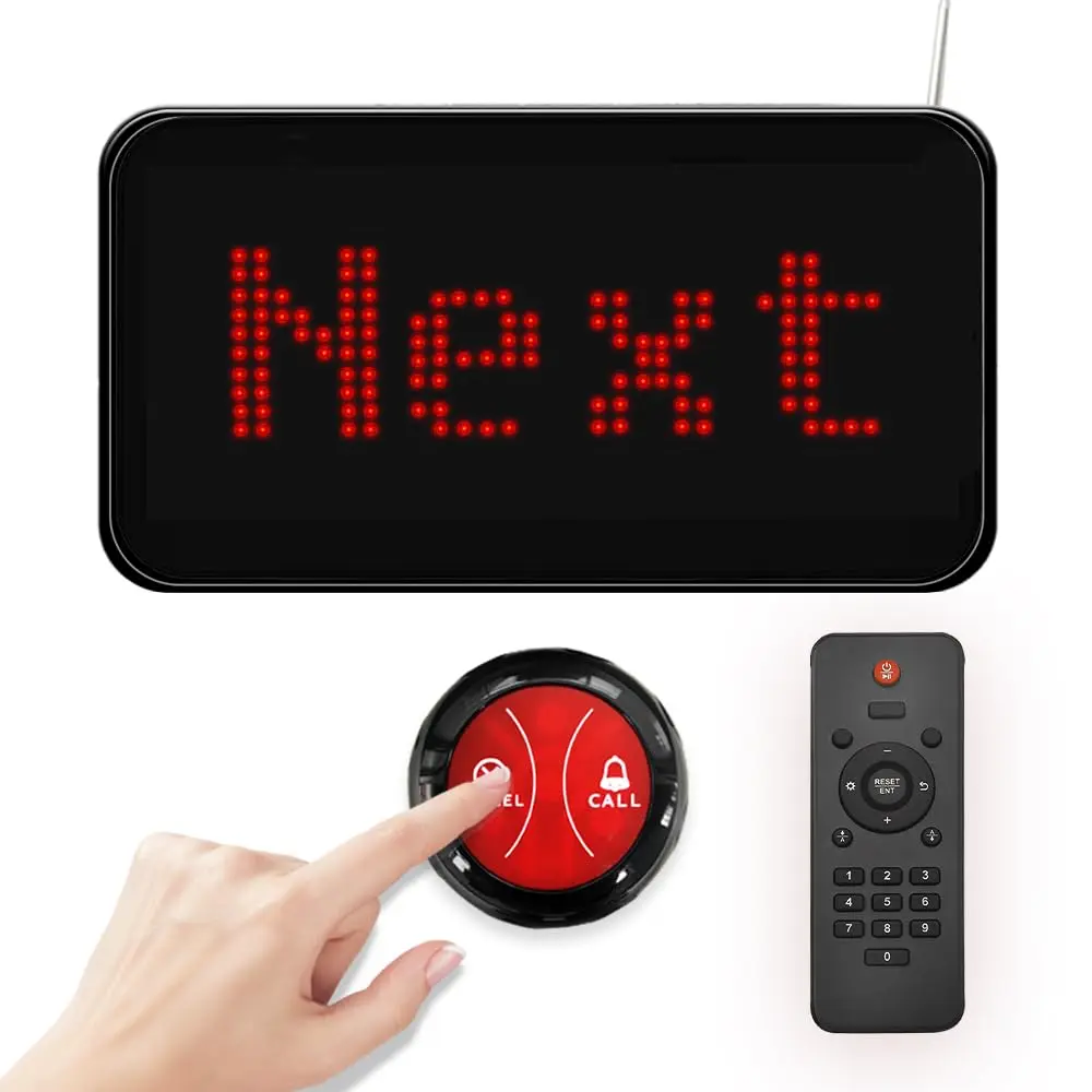 Wireless Queuing System Machine, Take a Number Ticket Dispenser with Call Next Customer Function for Restaurant Bank Hospital