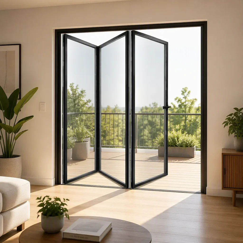 Household Manual Entrance Folding Door All Weather Accordion Folding Doors Long Lasting and Durable Affordable Fold Able Doors