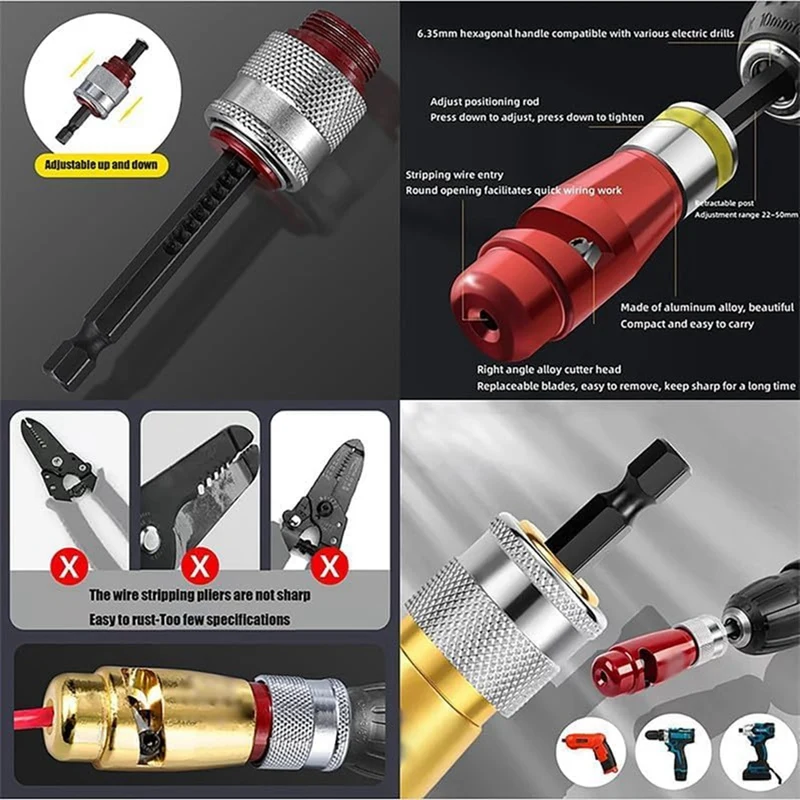 Wire Stripper For Drill, Twister Tool For Drill Portable Wire Twisting Tool For AWG Cable Peeling And Stripping Machine