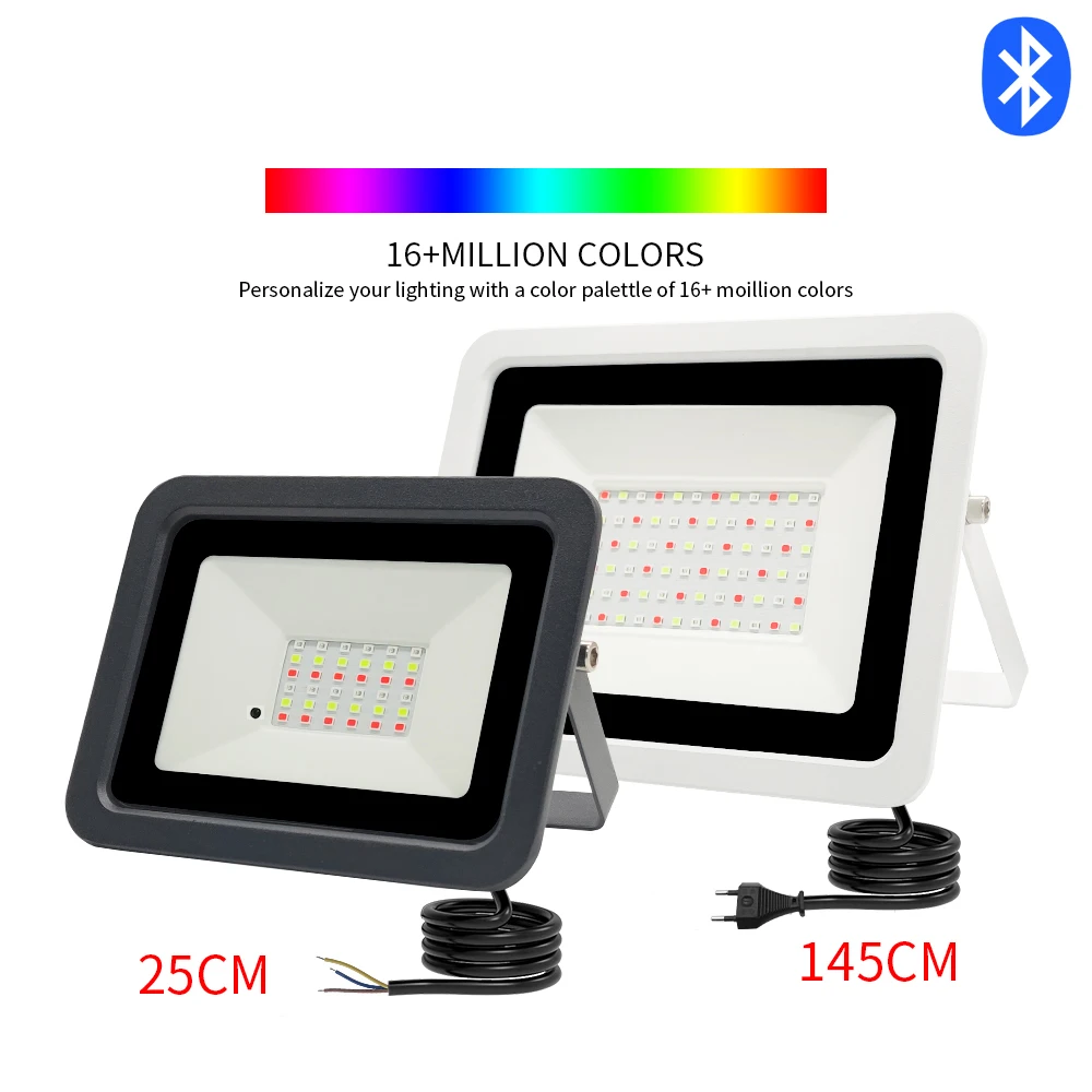 

RGB Floodlight intelligent Bluetooth APP Control LED Projector RGBCW 50W 100W 220V AC garden party outdoor lighting LED Spotligh