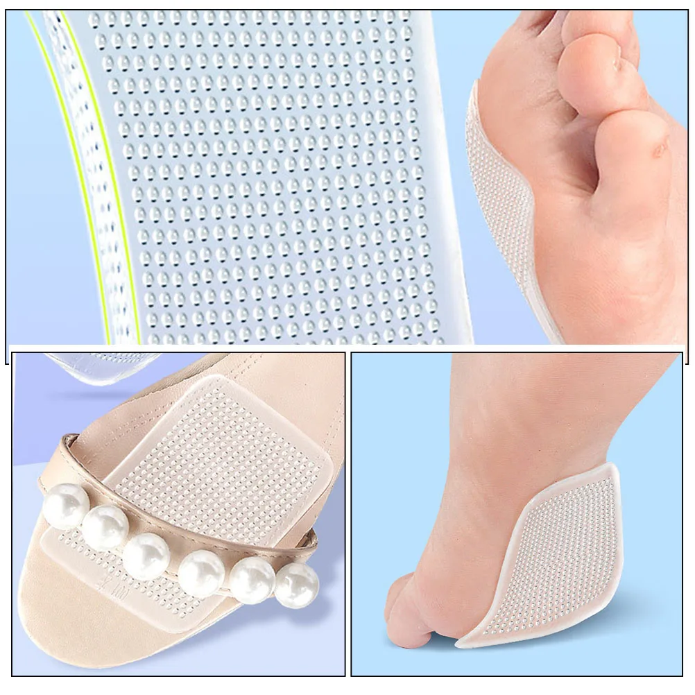 2 paia di cuscinetti trasparenti per l'avampiede Tacchi alti Mezze cuscini in gel Solette antiscivolo Protezione del piede Danza Corsa