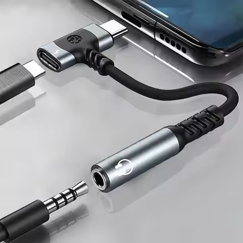 2 in 1 USB C Splitter PD Fast Charger Cable Type C to 3.5 Jack Audio Adapter For Samsung S24 S23 S22 Ultra A54 iPhone 15 Xiaomi