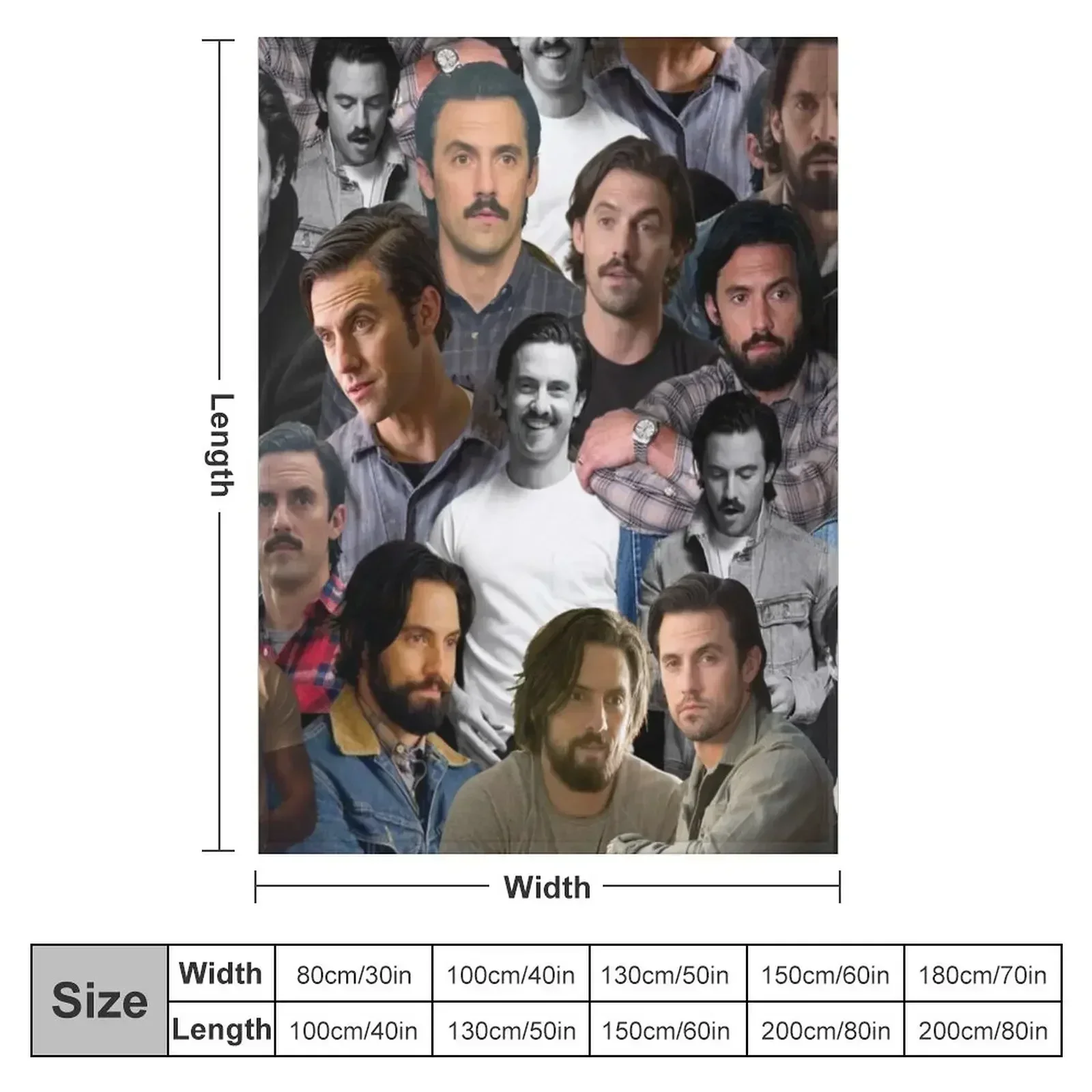 Milo Ventimiglia photo collage Throw Blanket Giant Sofa Flannel Polar wednesday Comforter cosplay anime Blankets