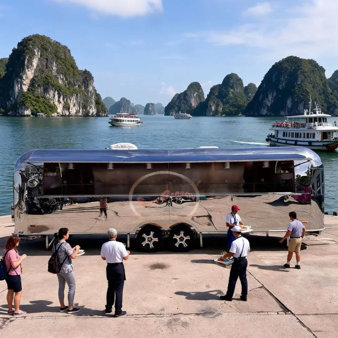 Outdoor Mobile Food Trailer Multi-Layer Storage Cart for Camping & Picnics with Thickened Frame Waterproof And Sun-Proof